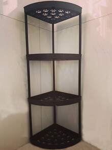 5/4/3 Tier Rotating Bathroom Storage Rack With Wheels And Triangular Base, Plastic Organizer Shelf For Corner, Kitchen, Living Room, Bathroom, Hotel, Balcony, Hallway And Entryway, Easy To Move And Disassemble, Ideal Gift