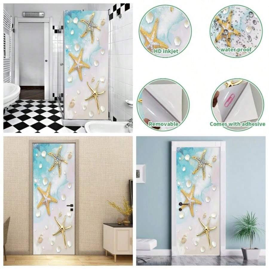 Stairs Art Door Sticker Bedroom Livingroom Bathroom, 2PCS Wall Decal Self - Adhesive Waterproof Removable Door Murals Wallpaper Home Decoration SP - F202 - Sp-f24125 + 30,3"x78,7" - Xem 1
