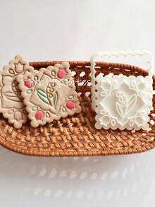 Blumen-förmiger Keksausstecher Stempel Muttertag Rose Lilie Prägbarer Keksstempel Konfekt Kekse Küchen Backwaren Werkzeuge - Blume - Übersicht 3