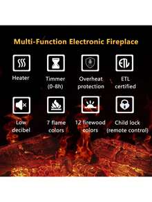 42"Electric Fireplace With Ultra Narrow Frame, Recessed And Wall Mounted, Low Noise, With Remote Control With Timer, Adjustable Flame Color And Speed, 750 / 1500W - 42inch - View 4