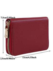 Zipper Credit Card Holder Wallet, With Card Slots, PU Material, Accordion Style Wallet, Unisex Mini Wallet, Small Card Case, Gift/Christmas Gift/Small Gift/Accessory - Multicolor - View 7
