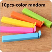 1/10/20/30个装塑料厨房工具、食品储存和杂货配件、简约纯色密封夹 - 彩色 - 查看 10