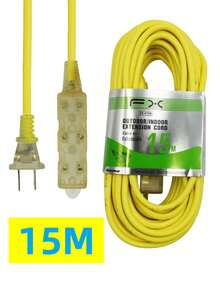EXTENSION 3 ENCHUFE 3M/5M/7M/15M DE USO RUDO PARA EXTERIOR HOGAR - 15M - Ver 1