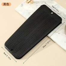 1pc 2-In-1 Hanging Heat Resistant Pad & Cosmetic Storage Bag - Silicone-Lined Hair Straightener Travel Bag, High-Temperature Resistant (Up To 230℃) Silicone Pad Protects Surfaces & Stores Hot Tools, Multiple Pockets (Main Compartment + Mesh Slots) - Multicolor - View 12