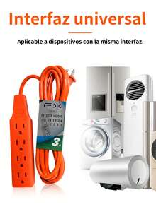 1pieza (barra 4 entradas)Cable de extensión para uso al aire libre, resistente y durable, compacto, ignífugo y con protección contra sobrecarga. Ideal para oficinas, cocinas, dormitorios, viajes y otros lugares. Naranja (opcional 3M/5M/7M/10M/15M) - Multicolor - Ver 9