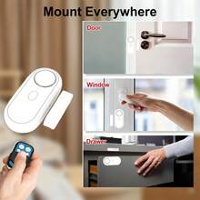 120分贝高音量安防报警系统，5种模式（防盗、延时、门铃、关门提醒、30秒报警） - 激活时触发防盗报警 - 适用于家庭、公寓、办公室和商店安防 - 多色A - 查看 6