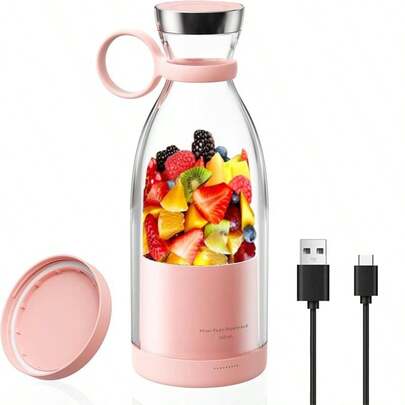 Portable Blender,Fashion Portable Blender For Shakes And Smoothies 11.8 Oz, USB Fast Charging Mini Mixer Bottle,Take It For Traveling, Outdoor, Gym, Office, Cars, Gift