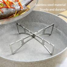 Stainless Steel Detachable Cross-Shaped Steaming Rack, Dual-Purpose On Both Sides, Camping Home Kitchen Pot Pad, Pot Rack, Steaming Rack, Outdoor Camping Portable Picnic Barbecue