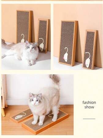 1个瓦楞纸猫抓板，编织老鼠造型猫玩具，现货批发