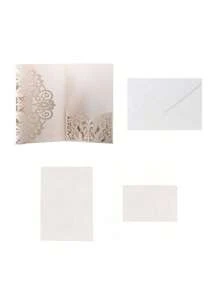 10pcs/Pack Wedding Party Invitations (With Envelopes And 2 Blank Inner Cards), Laser Cut Engagement Invite, Elegant Premium Business Greeting Cards For Holiday, Birthday,Christmas - Multicolor - View 22