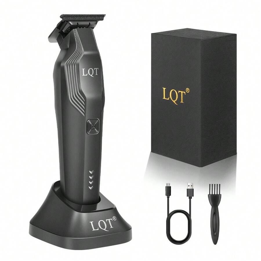 LQT Men's Electric Beard Trimmer With Base, USB Charging, Daily Beard Care And Sideburns Trimming, 1500 Lithium Battery, Ultra-Long Life, Durable Structure, The Best Gift For Boyfriends, Husbands And Elders - Black - View 1