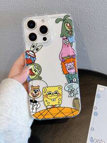 1pc Creative Spongebob Squarepants Octopus & Ugly Fish Pattern Shock-Proof Breathable Phone Case Cover Suitable For Samsung/Apple 17/16/15/14/13/12/11 Pro Max/12 Pro/14 Plus And Other Models - Multicolor - View 5