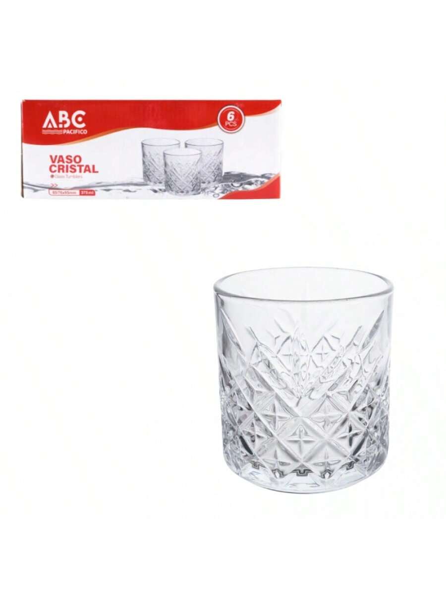 Vasos de vidrio de 375 ml, 6 unidades