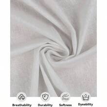 Medium Weight Cotton Muslin Fabric: 63 Inchx 2 Yards Unbleached Muslin Linen Fabric Material Sewing Material Apparel Cloth - 5 YARDS + Bleached - View 2