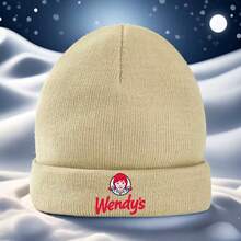 Wendy'S Beanie Hat - Lightweight Knit Winter Cap With Red & White Logo, Soft Stretchy Beanie For Men & Women, All-Season Everyday & Party Hat, Machine Washable Unisex Beanie For Halloween, Christmas, Mardi Gras - One Size Fits Most Adults, Holiday Accessory,  Headwear, Durable Construction, Fashion Headwear, Casual Wearers, Streetwear Accessory, Sporty Design, Highquality Stitching, Fashion Lovers - 黑色 - 查看 7