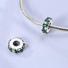 1 pieza Cadena de cuentas espaciadoras versátil clásica chapada en plata, encanto para pulsera, ideal para hacer joyas DIY, opción ideal como regalo de joyas para mujeres - Plateado - Ver 9