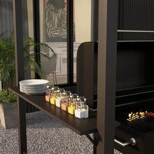 Outsunny Grill Pavilion Windproof Garden Pavilion 233 X 110 X 235 Cm With Double Roof, Shelves, UV Protection Garden Sheds, Steel BBQ Pavilion, Garden Tent For BBQ Parties, Dark Grey - 1 - View 8