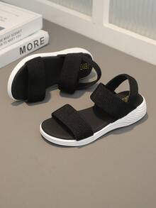 儿童弹力带凉鞋一双 - 黑色，透气设计，舒适百搭，适合日常穿着、公园游玩、夏季郊游和校园生活，轻松搭配各种儿童服装 - 黑色 - 查看 7