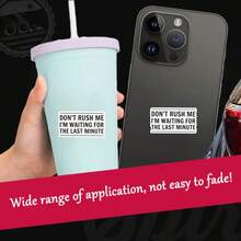 Miếng dán vui nhộn "Đừng vội, tôi đang đợi phút chót" - Chất liệu vinyl chống thấm nước, lớp phủ mờ chống trầy xước, hình dạng bất thường với các góc bo tròn - Miếng dán hoạt hình tự dính cho máy tính xách tay, ô tô, xe máy, túi xách, đàn ghi-ta, xe tay ga và miếng dán cản - Quà tặng hài hước cho sự trì hoãn vào phút chót - Nhiều màu - Xem 4