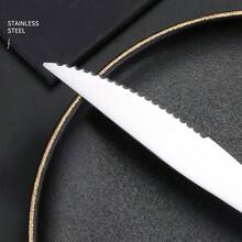 8/12件套加厚不锈钢牛排刀，高品质不锈钢牛排刀，锯齿牛排刀，耐用餐刀，优雅经典设计，适用于切割肉类、牛肉，镜面抛光，可用洗碗机清洗 - 彩色 - 查看 5