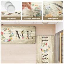 KIMODE Alfombrillas de cocina antifatiga para piso 2 piezas alfombras florales de granja acolchadas cómoda alfombra de espuma viscoelástica antideslizante para fregadero lavandería oficina - Beis - Ver 5