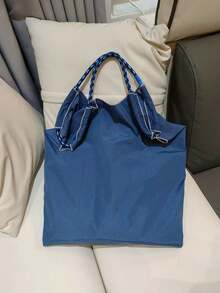 1 chiếc túi xách thời trang đa năng, túi tote nylon nhẹ tối giản dành cho người đi làm, túi mua sắm có thể gấp gọn. - Nhiều màu - Xem 15