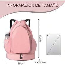 Tennis Backpack, Drawstring Bag With Shoe Compartment, Tennis Racket Backpack For 2 Rackets, Padel Backpack For Badminton, Squash, Pickleball, And Balls - 羅莎 - 查看 3