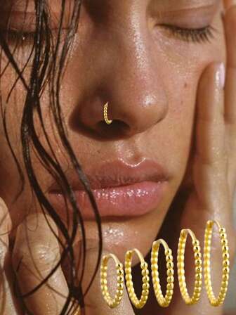 1 pezzo Anello per il naso in argento sterling S925 a pois, di alta qualità, stile retrò coreano unico, adatto per uso quotidiano per le ragazze, ottimo anche come regalo per fidanzate, madri e sorelle