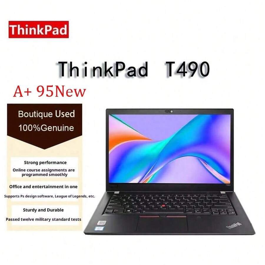 Lenovo ThinkPad T490 Laptop usato, I5-8265U, 8GB, 256GB, Quad-Core 8-Thread, Risoluzione 14 pollici 2560x1440, Scheda grafica dedicata NVIDIA GeForce MX250 2GB, Nero, Peso 1,46 Kg, Batteria 50Wh, Adatto per utenti aziendali, mobili ed elaborazione dati efficienti - nero - Visualizzare 1