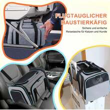 1 Stück Tragbarer Katzen-träger - Haustier-tragebeutel, Handtasche-haustierträger, Haustierrucksack, Leichter Faltbarer Atmungsaktiver Haustier-Rucksack für Katzen und Kleine Hunde Tragbare Transporttasche, Transportbox Hundetragetasche Katzentragetasche - Grau - Übersicht 8