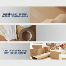 Fita adesiva de papel kraft marrom de 50 m/1968,5 pol., adequada para selar caixas de papelão e embalar produtos de embalagem. - Multicolorido - Ver 2