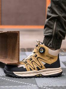 Dian Sen 1双男女通用钢头安全靴，高帮运动安全鞋，耐用工作靴，钢头训练安全鞋，防刺穿防压减震鞋底，四季皆宜