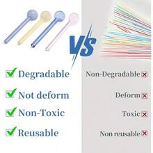 8 Colorful Slim Short Reusable Transparent Glass Straws, 4-Inch Straight Shatterproof Glass Straws, With Cleaning Brush, Suitable For Bar Drinks, Cocktails, Milkshakes, Coffee, And Juice - 彩色 - 查看 3