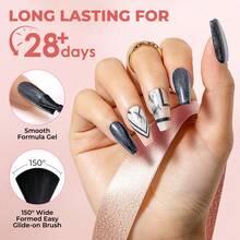 ROSALIND 48 Pcs Semi-Permanent Gel Nail Polish Set Contain 44 Colors Blue Purple Pink UV LED Gel Polish With Glitter Matt Top Coat Gloss Base And Top Coat Gel Nail Set Gifts For Women - set 03 - 查看 8