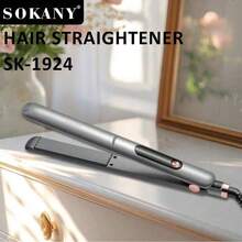 SOKANY Multifunctional Hair Straightener & Curler, 2-In-1 Styling & Care, Straight & Curly Hair, Wet & Dry Use, Adjustable Temperature Up To 988°F, Negative Ion Function, Extended Heating Plate, Quick Heating, Even Heating, One-Button Operation, Suitable For Home And Salon Use - EU F Type Plug(220-240V) - View 7