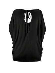 Caution No Filter - Direct And Raw Expression Women Cold Shoulder Tops Summer Short Sleeve Shirt Plus Size - Black - View 2