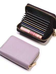 Zipper Credit Card Holder Wallet, With Card Slots, PU Material, Accordion Style Wallet, Unisex Mini Wallet, Small Card Case, Gift/Christmas Gift/Small Gift/Accessory - Multicolor - View 10