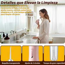 Irrigador Oral Portátil Boquilla Transparente Ajuste de 3 Niveles Carga USB Ideal para Regalo Viajes y Casa - Multicolor - Ver 8