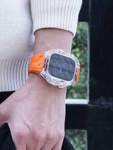 透明表带转换套件，适用于 11/10/9/8 表款，尺寸分别为 46mm/42mm/40mm/41mm/44mm/45mm，包含表带和表壳，也适用于 Ultra 3/2/1 表款，尺寸为 49mm。适合休闲、时尚和运动风格，四季皆宜，是万圣节和圣诞节的理想礼物。 - 彩色 - 查看 10