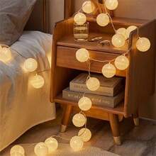 1pc 1.5/3m 10/20LED Warm White Spherical String LED Warm White Spherical Fairy Light Is Suitable For Bedroom Party And Wedding Decoration, Perfectly Matching Warm Atmosphere And Holiday Lighting - Warm White - View 13