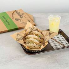 - Papel de lujo  Base de 12 pulgadas, 200 papeles de envoltura de sndwich de tradicin mexicana, sin PFAS aadido, a prueba de grasa, papel kraft para cesta de alimentos, microondas, - 200 - Ver 4