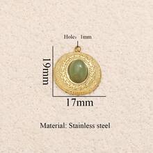 1pc Stainless Steel Minimalist Charm Pendant: Fan, Sun, Water Drop Design Featuring Tiger's Eye Stone Inlay, Black Pendant Necklace & Earring DIY Jewelry Components Women's Stainless Steel Jewelry - 21 Pendant - View 18