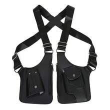 Anti-Theft Shoulder Bag, Hidden Shoulder Holster, Double Storage Pocket, Cell Phone Pocket, Leather Shoulder Armor, Hidden Adjustable Shoulder Strap, Anti-Pickpocket Accessory With Double Pocket For Men And Women (Holds A Cell Phone) - 黑色 - 查看 1