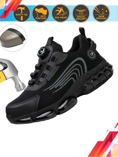 Dian Sen Christmas Gift Lightweight Steel Toe Safety Shoes, Women's Safety Training Shoes, Steel Toe Sports Shoes, Safety Work Shoes, Women's Steel Toe Training Safety Shoes Suitable For Outdoor, Hiking, Work Wear, Sports Safety Sneakers