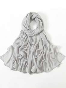 1 chiếc khăn trùm đầu bằng vải viscose màu trơn, thời trang, thoáng khí, nhẹ, đường viền may khóa đôi, khăn dành cho nữ, phù hợp cho mọi mùa để phối với váy. - Nhiều màu - Xem 21