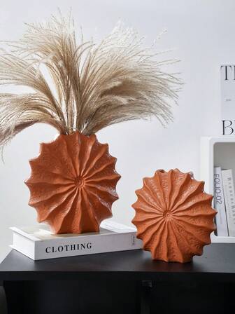 Modern Minimalist Creative Seashell Vase Decor Home Desktop Display Artificial Flower Exquisite Handmade Decorative Vase Minimalist Hydroponic Dried Flower Container Home Hotel Decorative Item Abstract Symbol Flower Vessel Model Room B&B Hotel Entrance Desktop Decorative Vase Display