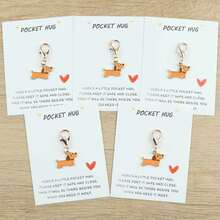 1个/2个/5个/10个装可爱腊肠犬钥匙扣，橙色狗狗造型，活泼可爱。附赠卡片，表达温暖陪伴，适合作为礼物送给家人和朋友。 - 彩色 - 查看 15