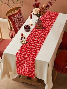 1件装 2026年中国新年快乐桌旗，红色中国新年缎面桌旗，2026新年派对家居房间厨房餐桌装饰，2026新年派对家居房间餐桌装饰，新年派对背景桌旗桌布，家庭派对用品桌布，新年礼物，派对礼品 - 紅色新年 - 查看 11