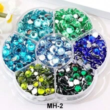 2mm 3mm 4mm 5mm 6mm, 5 Sizes, Multi Colors Mix, Crystal Beads Stones, Flower Shape Box Packed, Round Flatback Rhinestones Multi Colors Crystal Gems Glue On Jewelry Beads Glass Stones Diamond 3D Pattern Design Accessories Glitter Manicure Decal Decorations For Clothes, Bag, Shoes, Cups, Phone Covers, Handicrafts, Diy Trim. - MH-1 - View 14