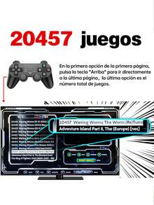 Consola de Juegos M8 Retro Inalámbrica 64G,más de 20000 Juegos Integrados, Salida TV Videojuegos, con Controladores Inalámbricos Duales de 2.4 G - Negro - Ver 5